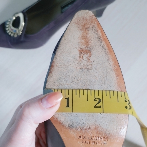 ROBERTO CAPUCCI Vintage plum leather pointed toe cone heels shoes - Picture 10 of 11